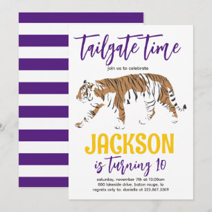 Tiger Tailgate Birthday Invite Einladung