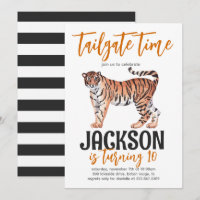 Tiger Tailgate Invitation d'anniversaire