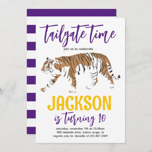 Tiger Tailgate Invitation d'anniversaire