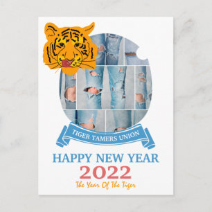 Tiger Tamers Gewerkschaft Frohes Neues Jahr 2022 Postkarte