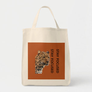 Tiger-Tasche mit Motivationsspruch 'Bleib Fokussie Tragetasche
