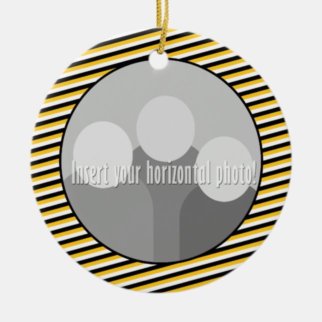 Tiger-Tatzen-Druck-Foto-Rahmen mit Streifen Keramik Ornament (Vorne)