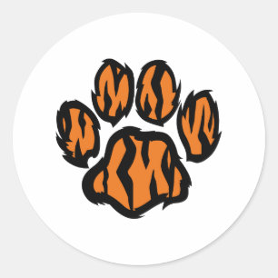 TIGER-TATZEN-DRUCK RUNDER AUFKLEBER