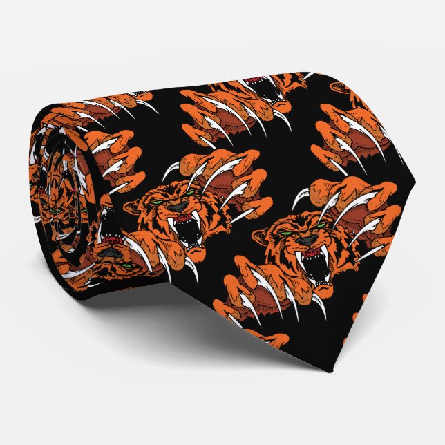 Tiger Team Mascot Fußball Basketball Necktie Krawatte (Gerollt)
