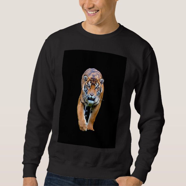 Tiger Template laufen Mens Basic Black Sweatshirt (Vorderseite)