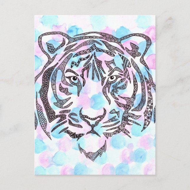 Tiger Tessellation Muster Postkarte (Vorderseite)