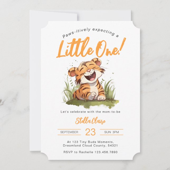 Tiger Thème Baby shower Invitation (Devant)