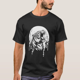Tiger Tier - Große Katze Wildleben Mond Heulend T-Shirt