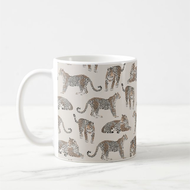 Tiger Tier Pink Modern Kaffeetasse (Links)