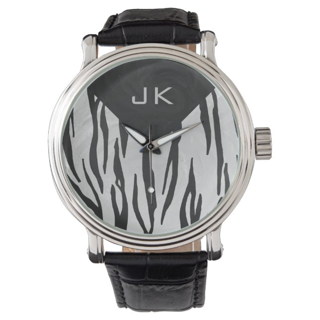 Tiger Tiger Black/White Print Armbanduhr (Vorderseite)