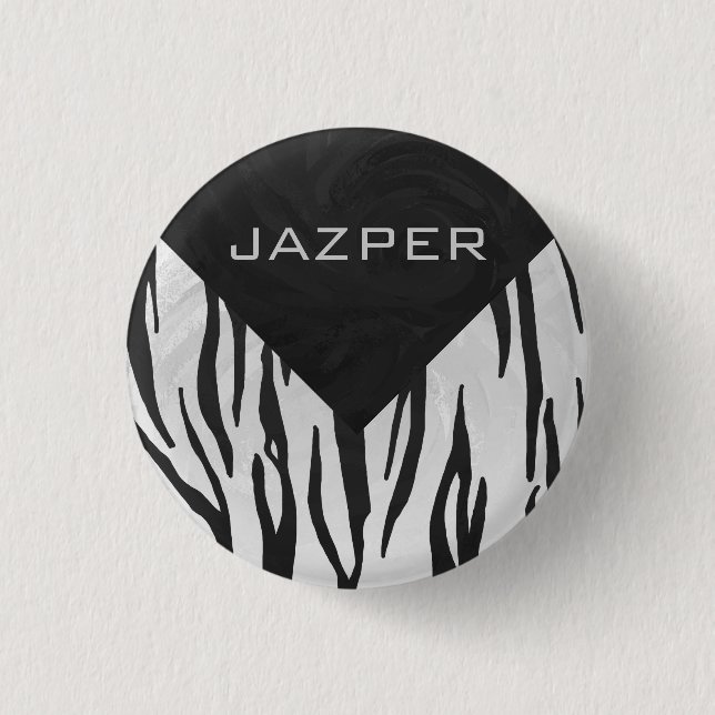 Tiger Tiger Black/White Print Button (Vorderseite)