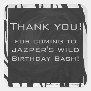 Tiger Tiger Black/White Print Quadratischer Aufkleber