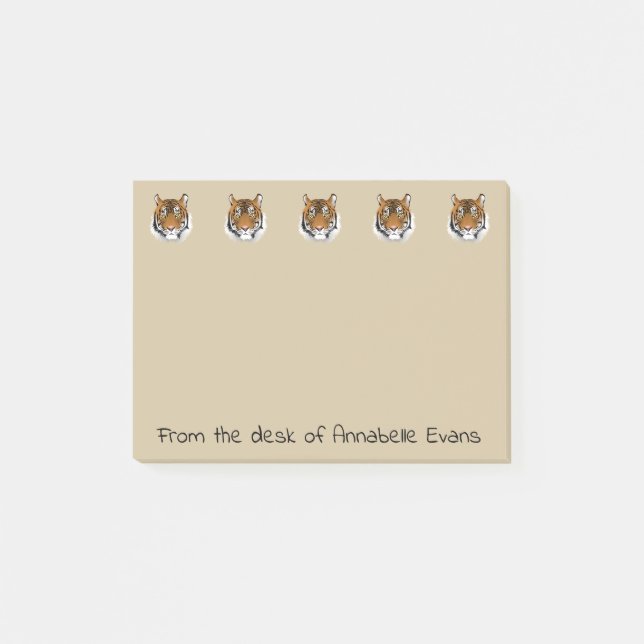 Tiger-Tiger brennend hell Post-it Klebezettel (Vorderseite)