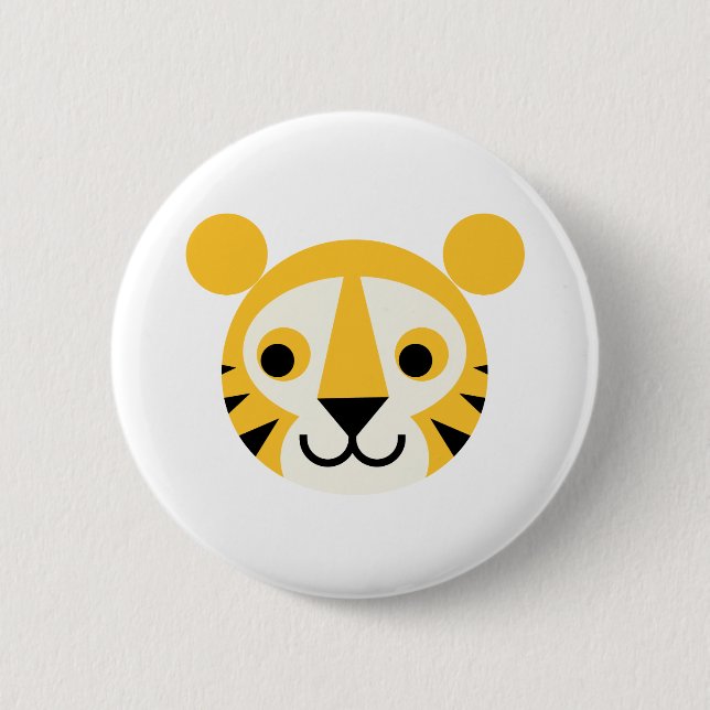 Tiger-Tiger-große Katzen-Katzen-niedliches Button (Vorderseite)