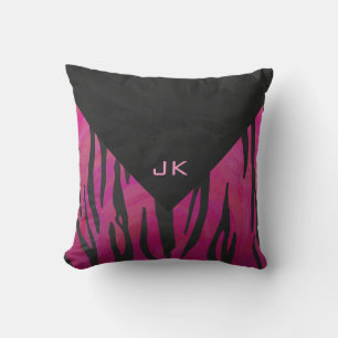 Tiger Tiger Hot Pink und Schwarz Print Muster Kissen