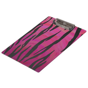 Tiger Tiger Hot Pink und Schwarz Print Muster Klemmbrett