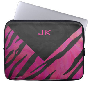 Tiger Tiger Hot Pink und Schwarz Print Muster Laptopschutzhülle