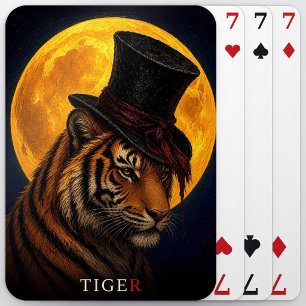 Tiger Topfhut Gothik Surrealismus Spielkarten
