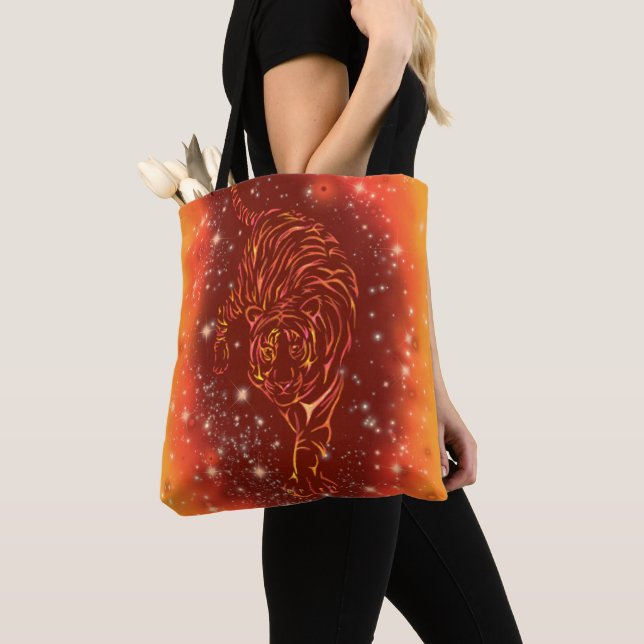 Tiger Tote Tag in Galaxy Starry Night Tasche (Von Nahem)