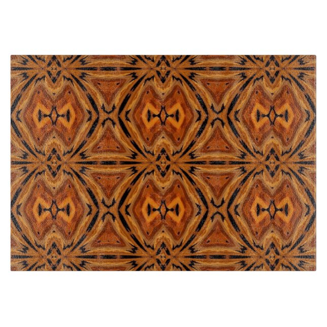 Tiger Tribal Moderne Abstrakt Geometrie Schneidebrett (Vorderseite)