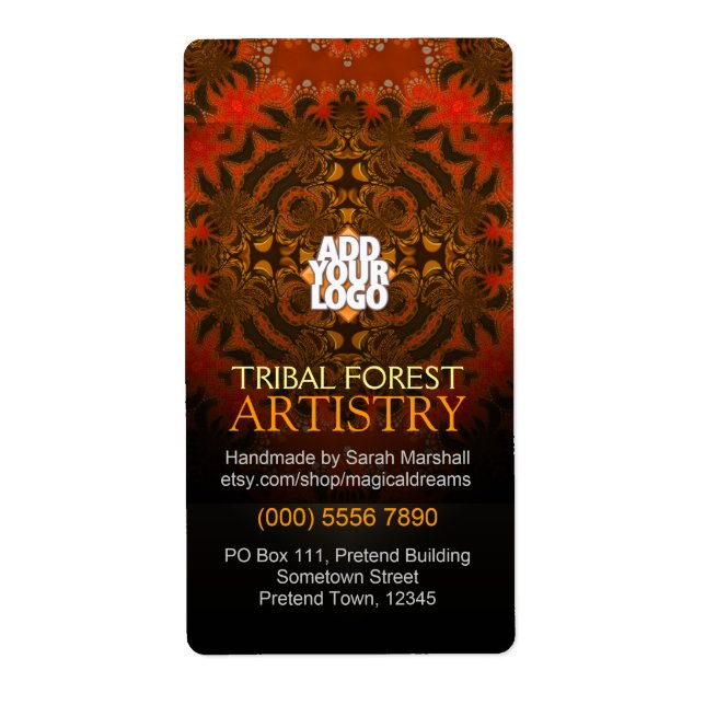 Tiger-Tribal-Wald-Kunstlabel (Vorne)