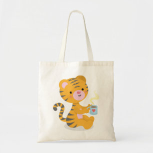 Tiger trinkende Kaffeetasche Tragetasche