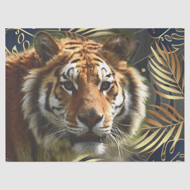 Tiger Tropical Palm Seidenpapier (Vorderseite)