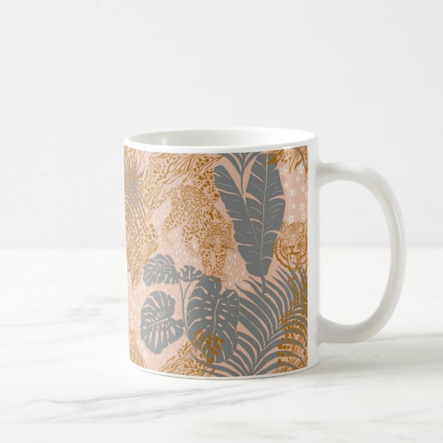 Tiger, tropisches Panther rosa Kaffeetasse (Rechts)