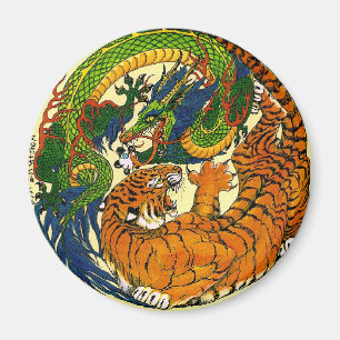 Tiger u. Drache Yin Yang Magnet