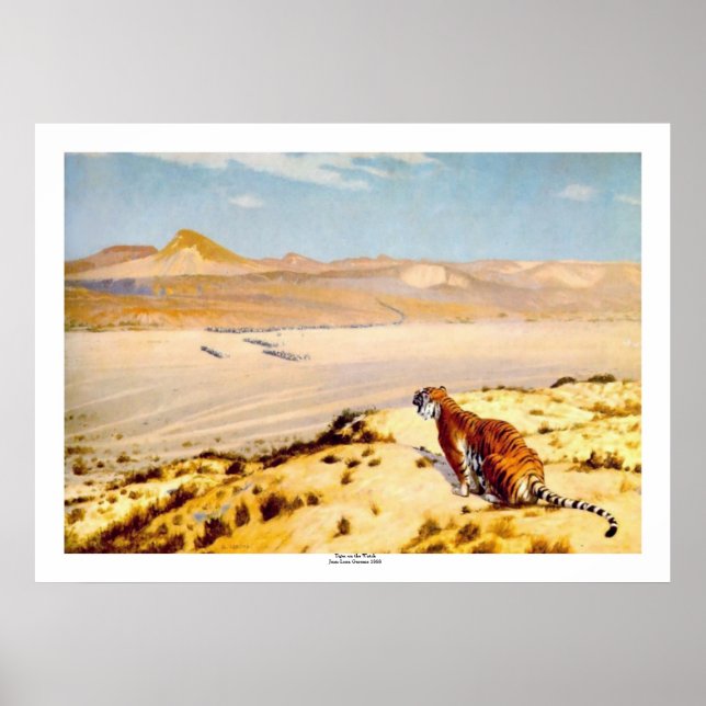Tiger über die Uhr von Jean-Leon Gerome 1888 Poster (Vorne)