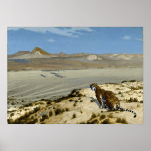 Tiger über die Uhr von Jean-Léon Gérôme Poster