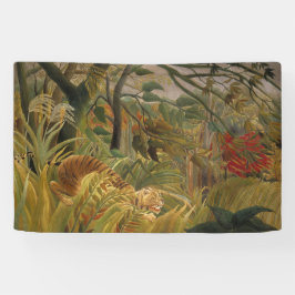 Tiger überrascht in einem tropischen Sturm Banner