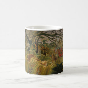 Tiger überrascht in einem tropischen Sturm Kaffeetasse