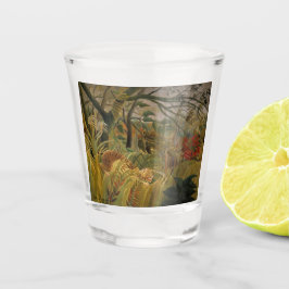 Tiger überrascht in einem tropischen Sturm Schnapsglas