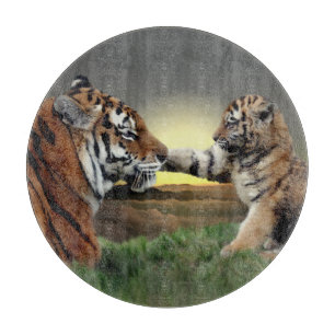 Tiger und Cube Round Glass Cutting Board Schneidebrett