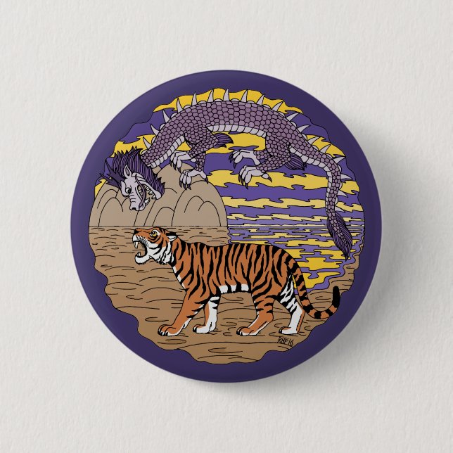 Tiger und Drache Button (Vorderseite)