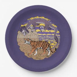 Tiger und Drache Pappteller