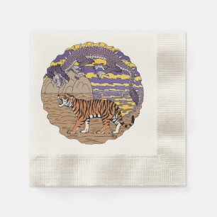 Tiger und Drache Serviette