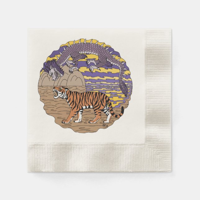 Tiger und Drache Serviette (Vorderseite)