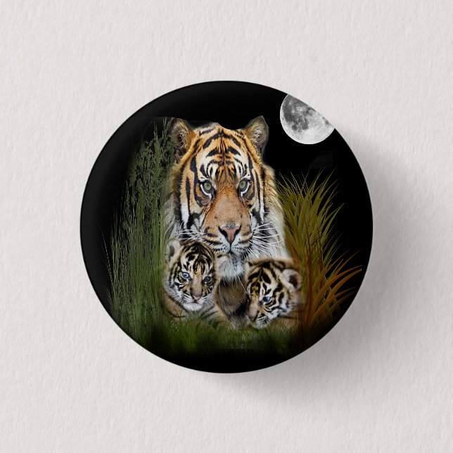 Tiger und Drehkreuze Button (Vorderseite)