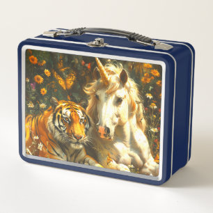 Tiger und Einhorn Metall Brotdose