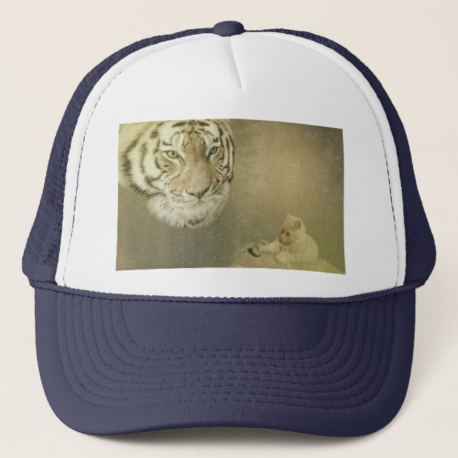 Tiger und Kätzchen, Lastwagenhut Truckerkappe (Vorderseite)