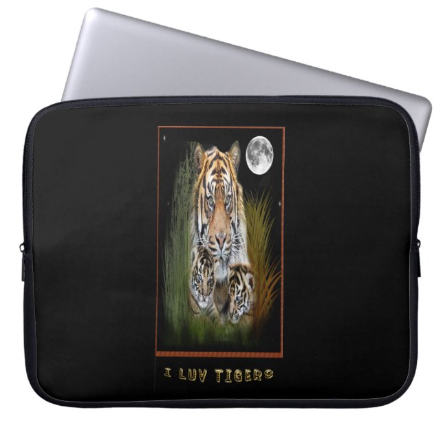 Tiger und Knochen Laptopschutzhülle (Vorderseite)