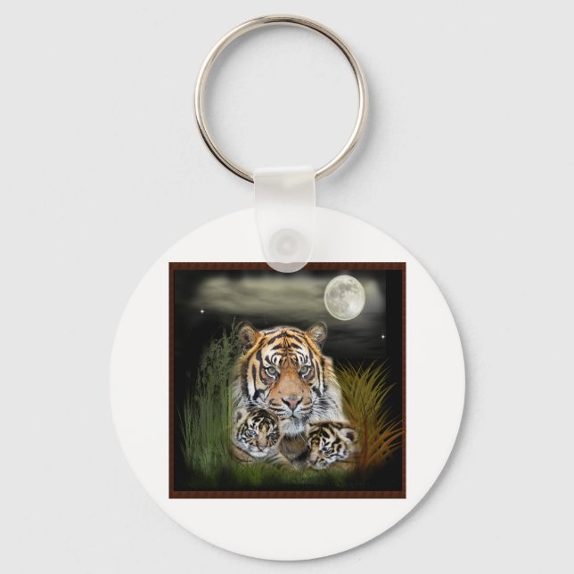 Tiger und Knochen Schlüsselanhänger (Vorderseite)