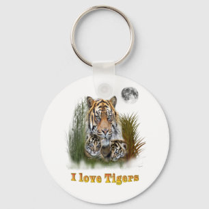 Tiger und Knochen Schlüsselanhänger