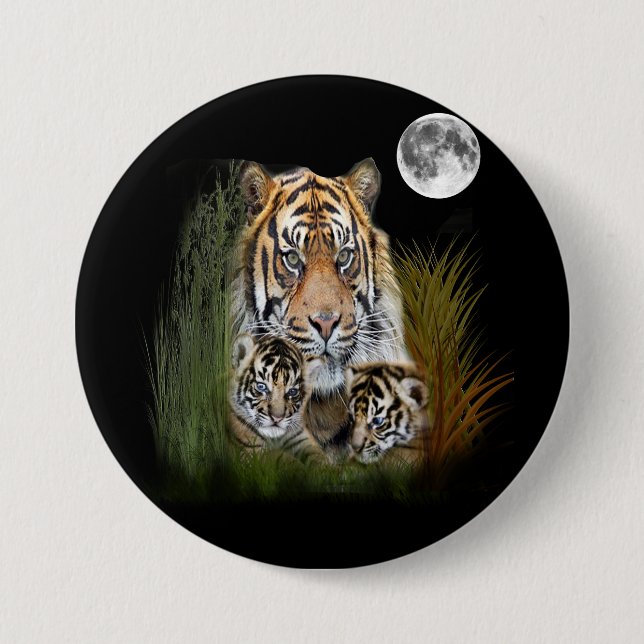 Tiger- und Knotenentwürfe Button (Vorderseite)