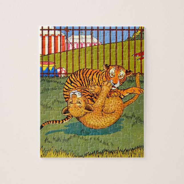 Tiger und Leoparden-Wrestling (Vertikal)