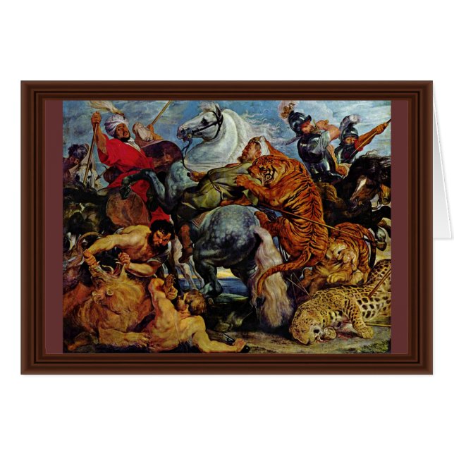 Tiger-und Löwe-Jagd durch Rubens Peter Paul (Vorderseite (Horizontal))
