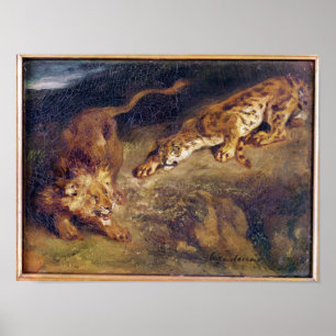 Tiger und Löwe Poster