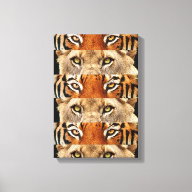 Tiger und Löwenaugen Foto Leinwanddruck (Vorderseite)
